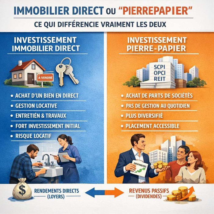 Immobilier en direct ou pierre-papier : ce qui différencie vraiment les deux