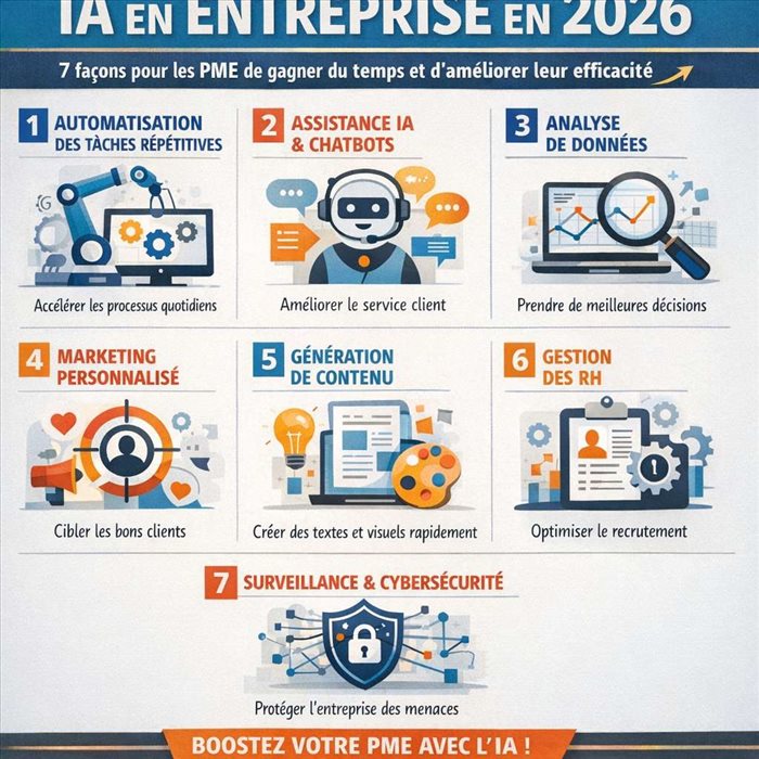 IA en entreprise en 2026 : 7 façons pour les PME de gagner du temps